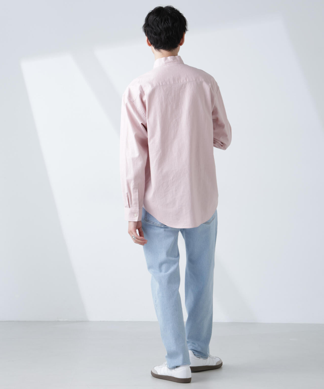 「BELGIUM LINEN FABRICS」リネンコットンスタンドカラーシャツ 6685120219