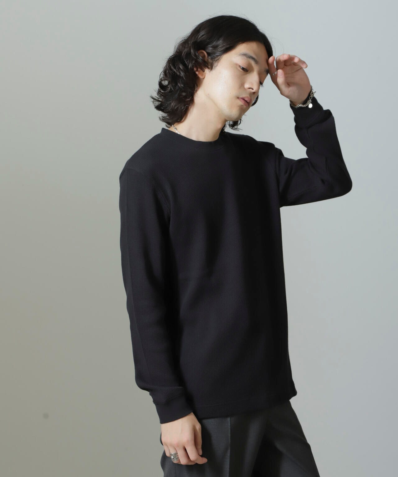 アンチスメルワッフルTシャツ 長袖 6724223205