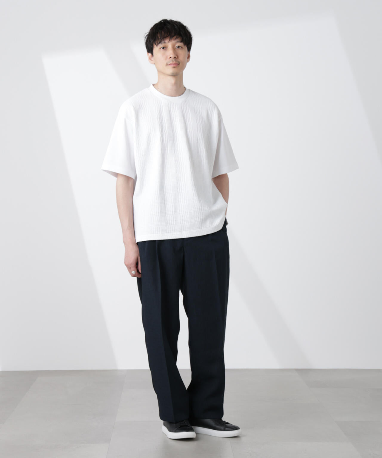 テックリネンリラックスタックテーパードパンツ 6725127217