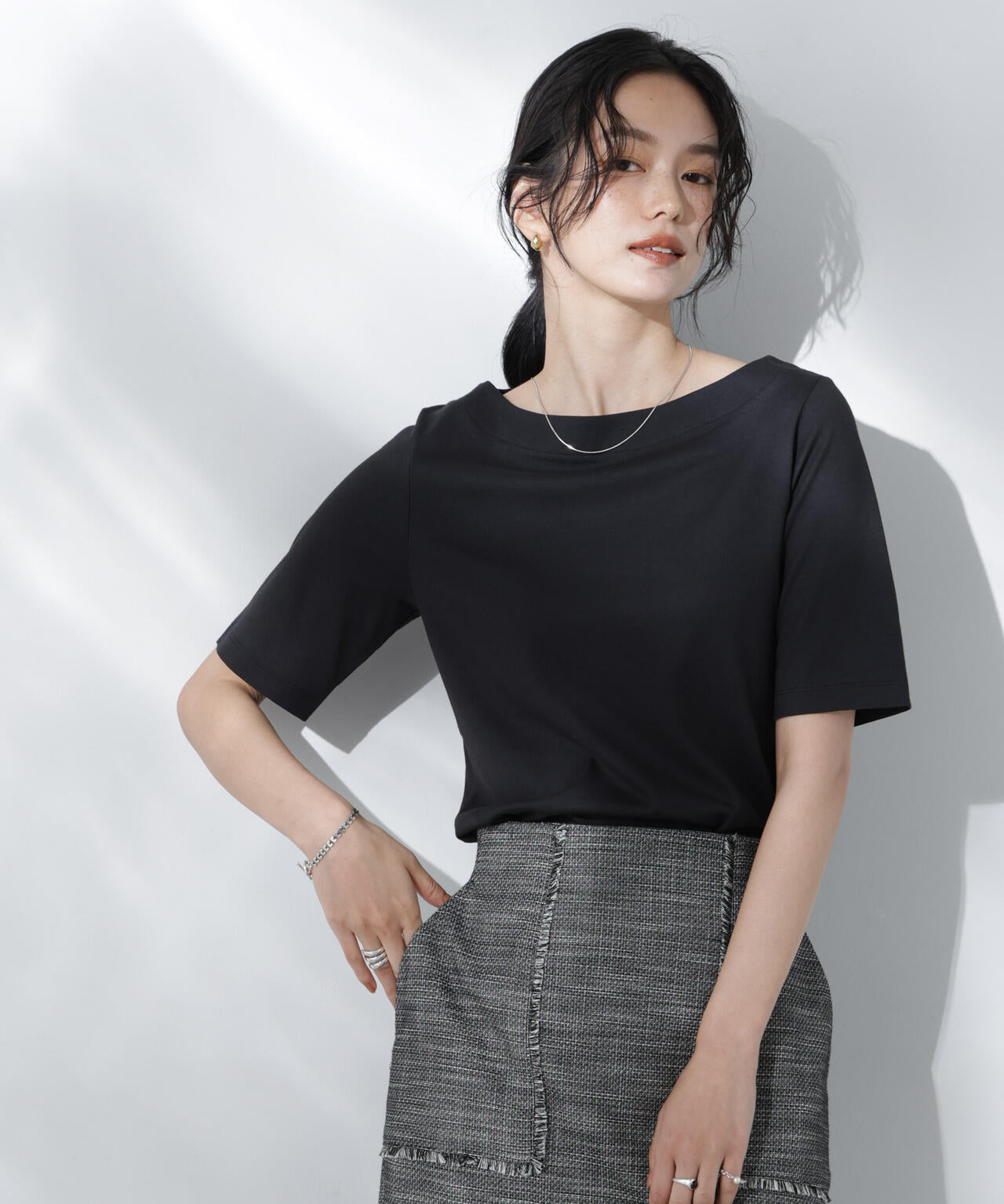 Anti Soaked(R) 汗染み防止ボートネックTシャツ 6695124303