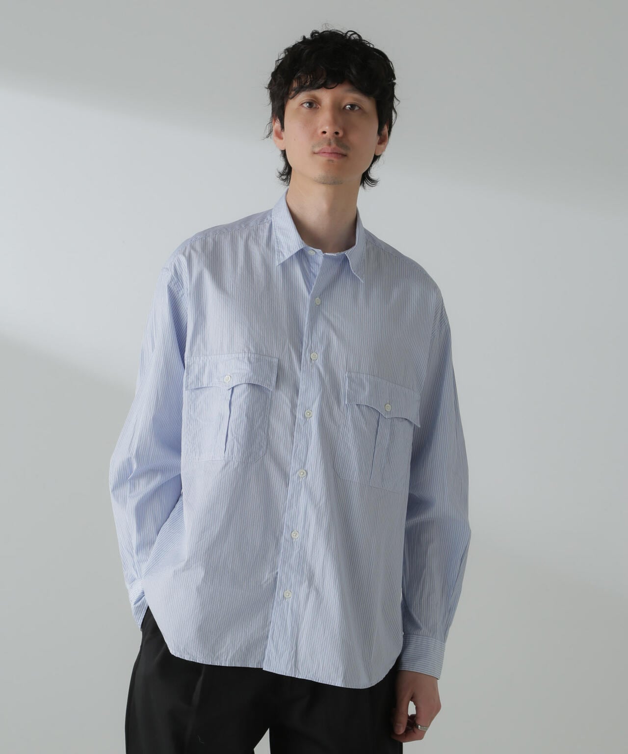 PORTER CLASSIC/ROLL UP STRIPE SHIRT 6704120089