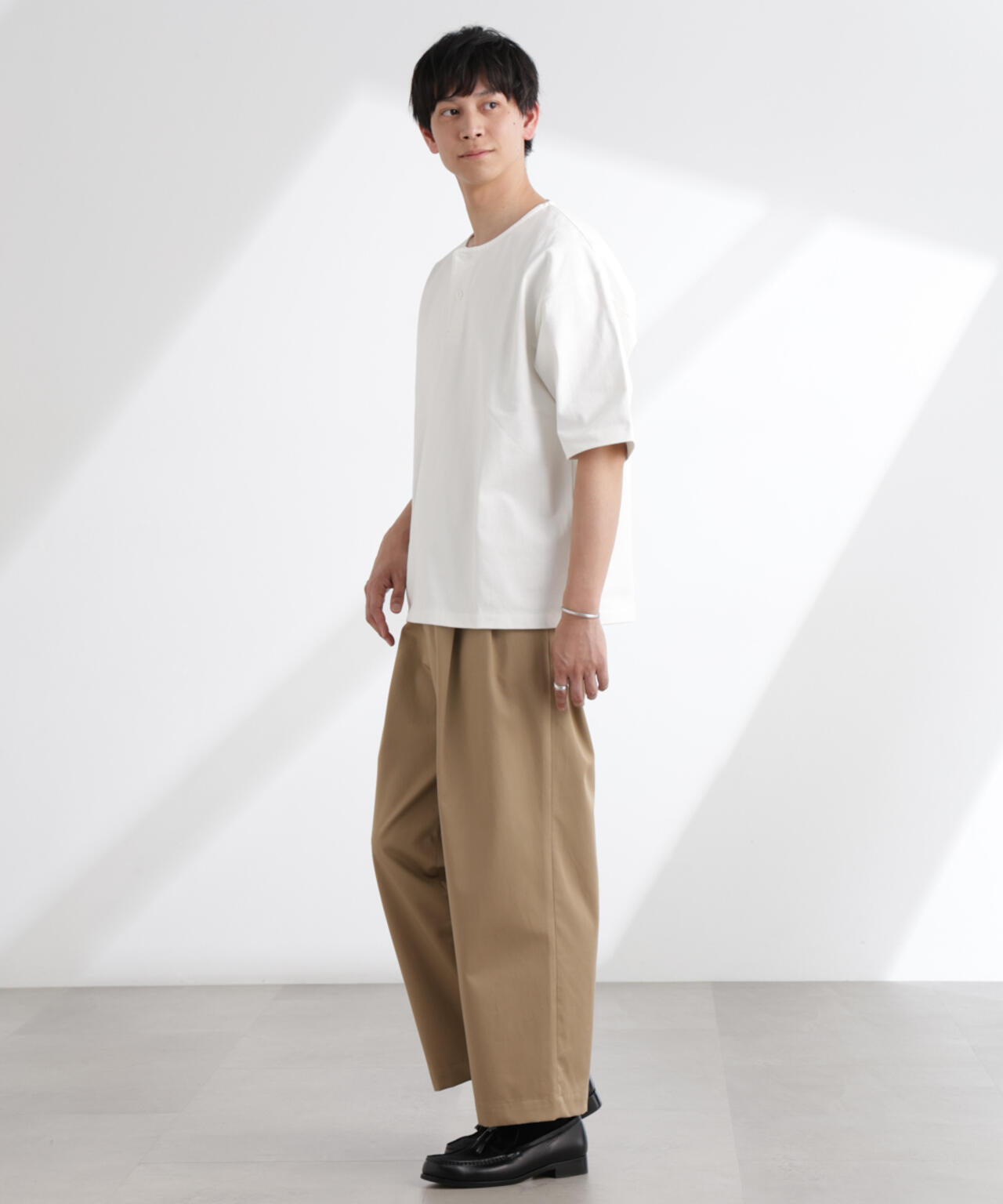 ヘビーオンスワイドヘンリーネックTシャツ 半袖 6725124227