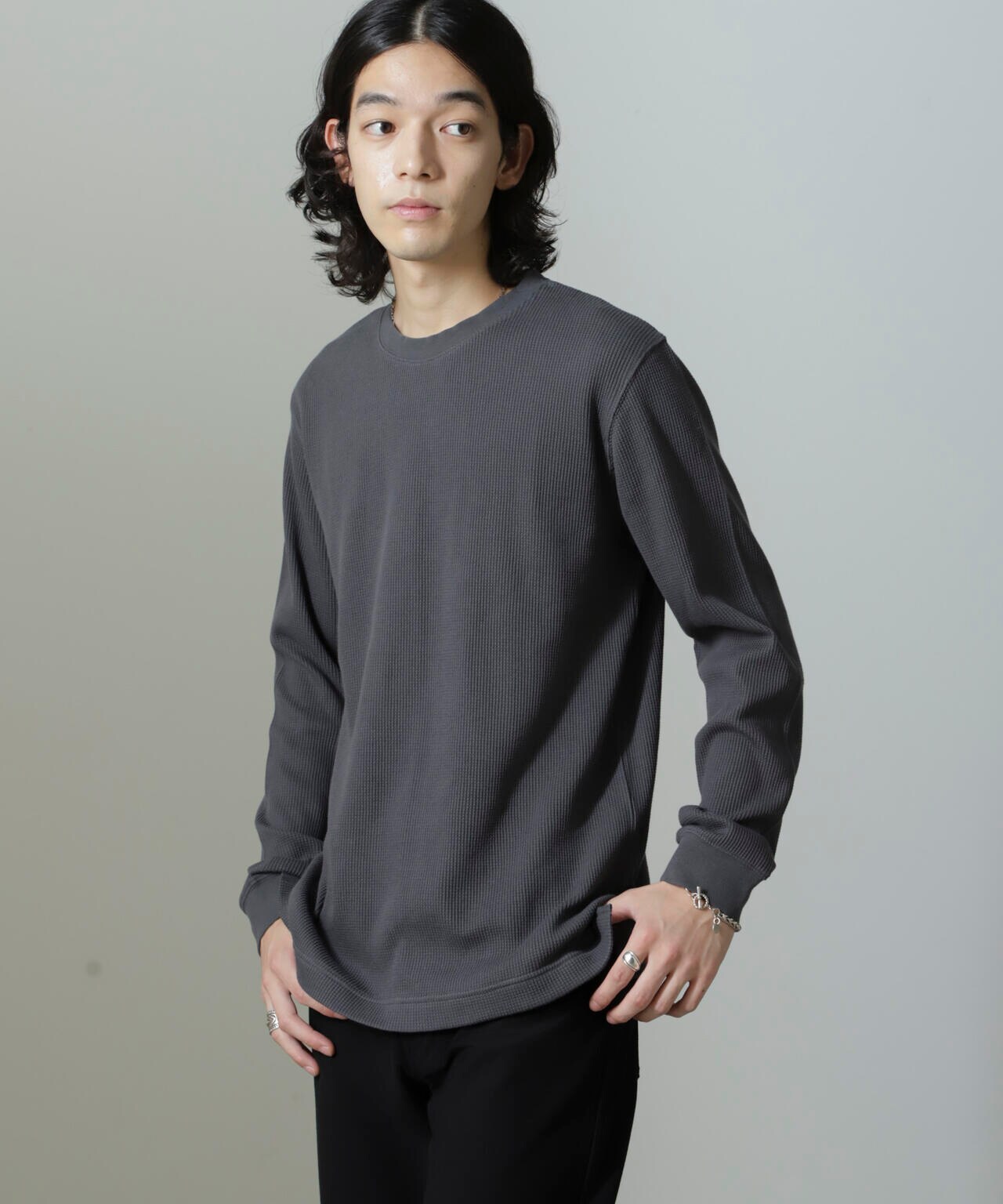 アンチスメルワッフルTシャツ 長袖 6724223205