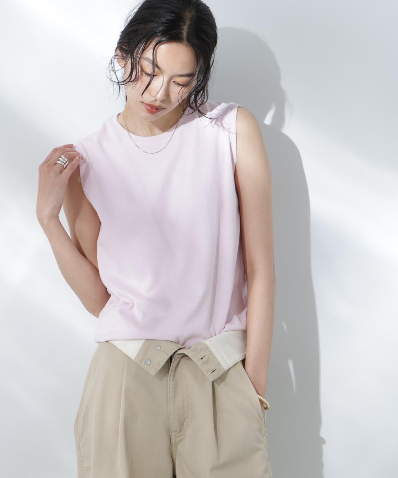 Anti Soaked(R) 汗染み防止カラフルノースリTシャツ 6695124307