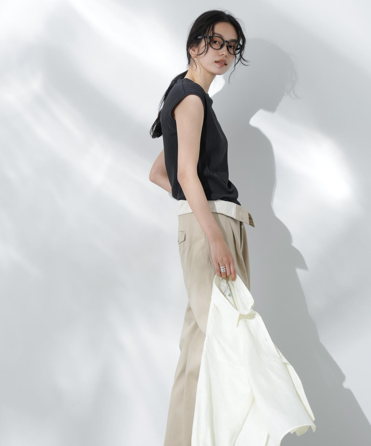 Anti Soaked(R) 汗染み防止リブノースリーブTシャツ(セットアップ可) 6695124305
