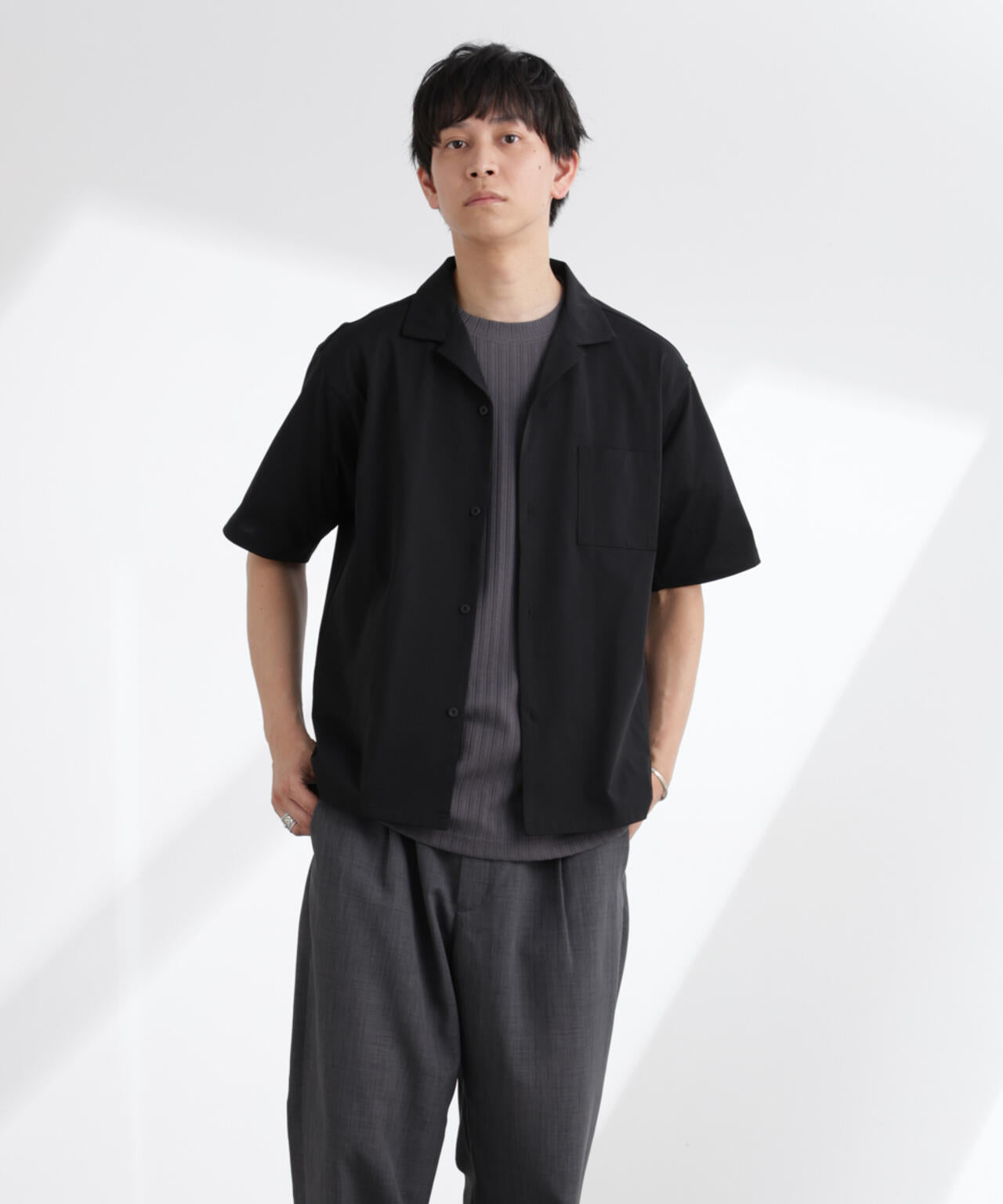 ドライジャージーオープンカラーシャツ 半袖(セットアップ可) 6725121216