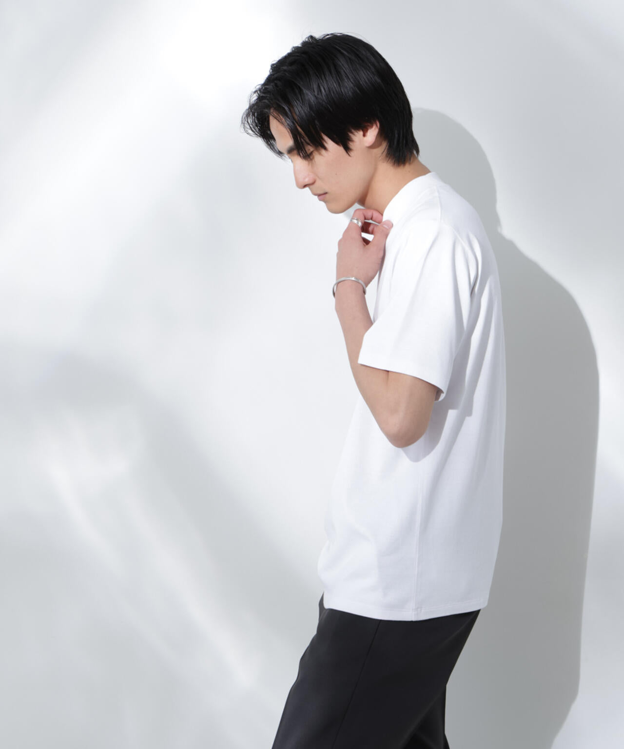 Anti Soaked(R) 汗染み防止 モックネックレギュラーシルエットTシャツ 6685124204