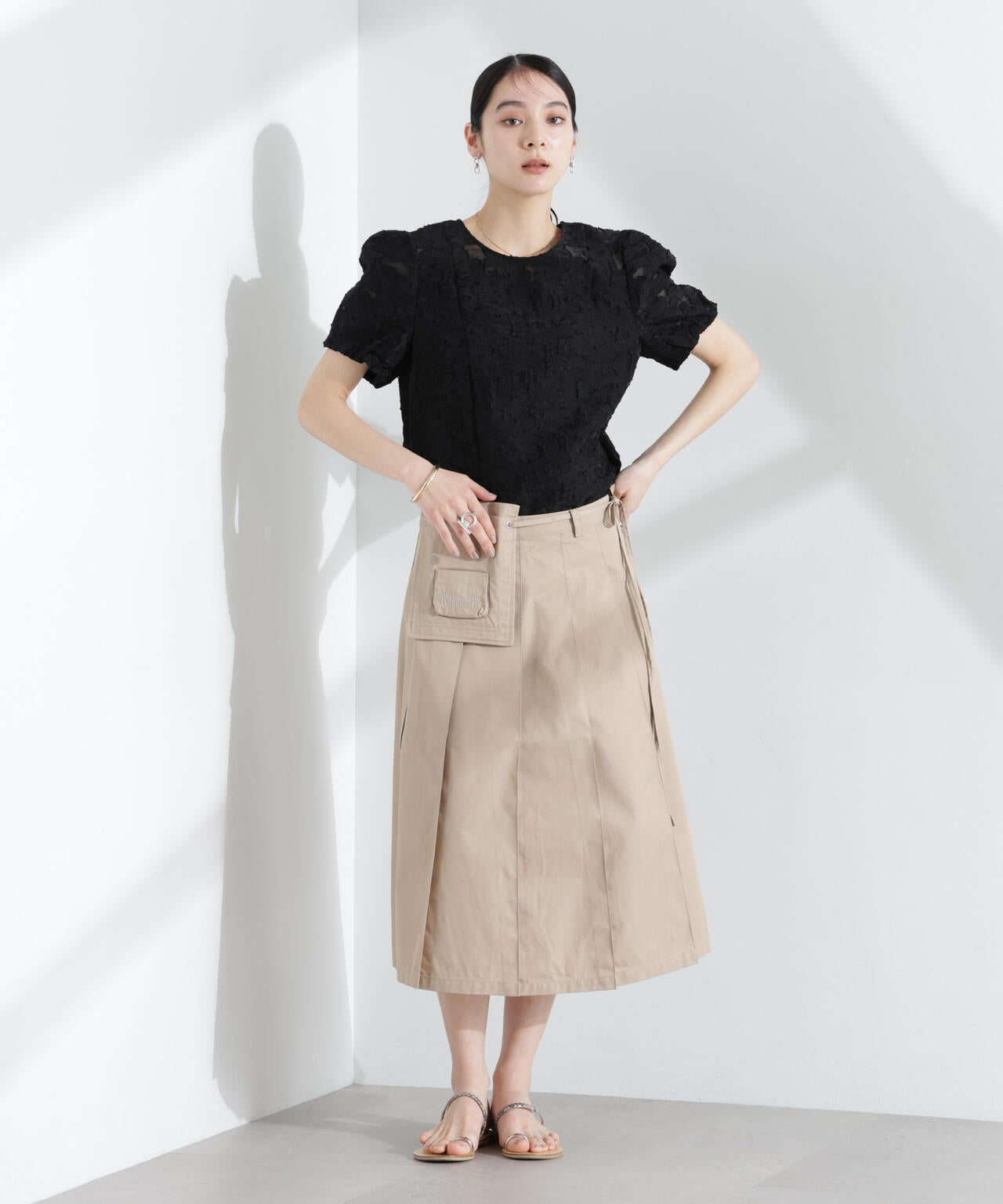 BAUM UND PFERDGARTEN/Heavy Cotton プリーツスカート 6715130009
