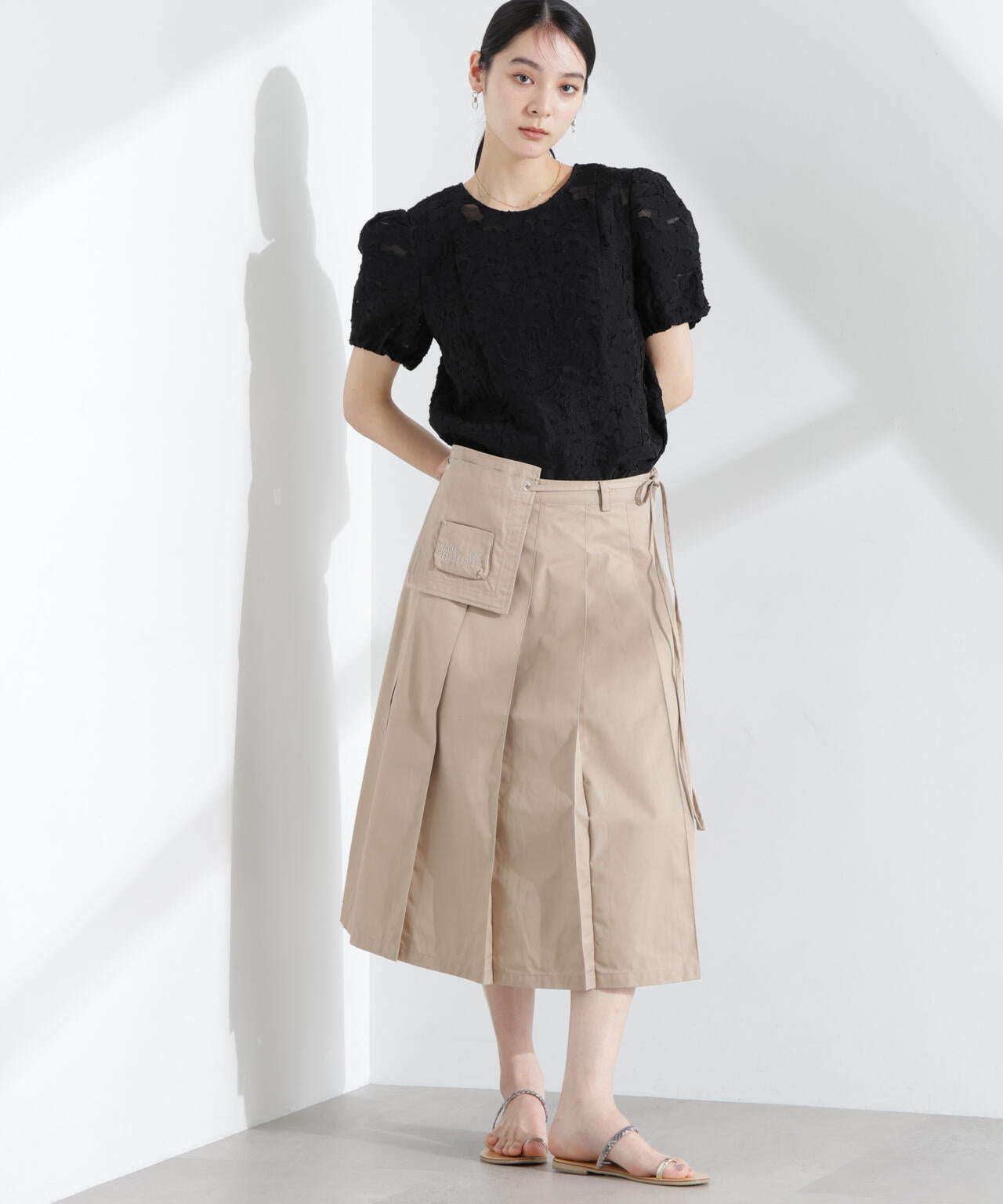BAUM UND PFERDGARTEN/Heavy Cotton プリーツスカート 6715130009
