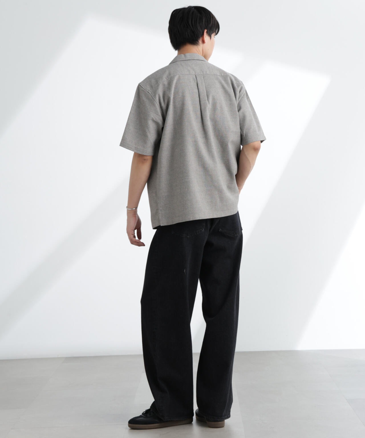 コットンリネン交織開襟シャツ 半袖 6725121213