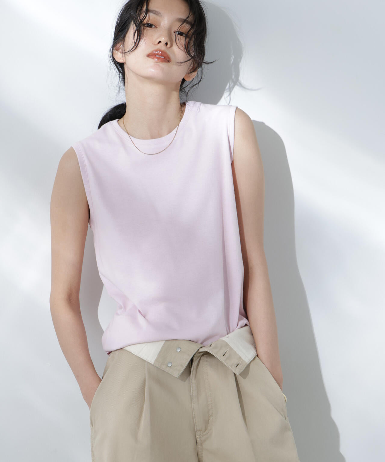 Anti Soaked(R) 汗染み防止カラフルノースリTシャツ 6695124307