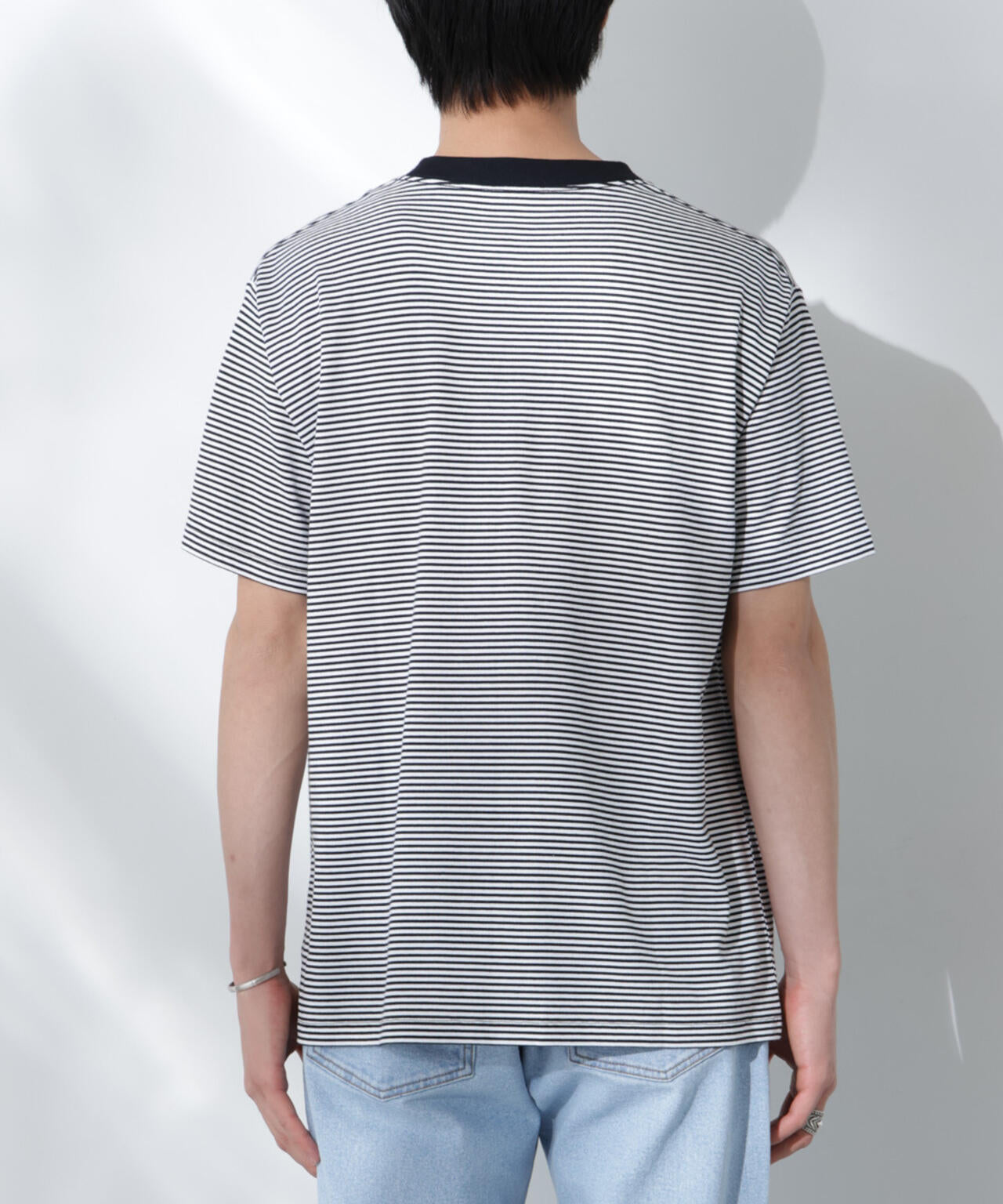 Anti Soaked(R) 汗染み防止 ボーダーミドルシルエットTシャツ 6685124205