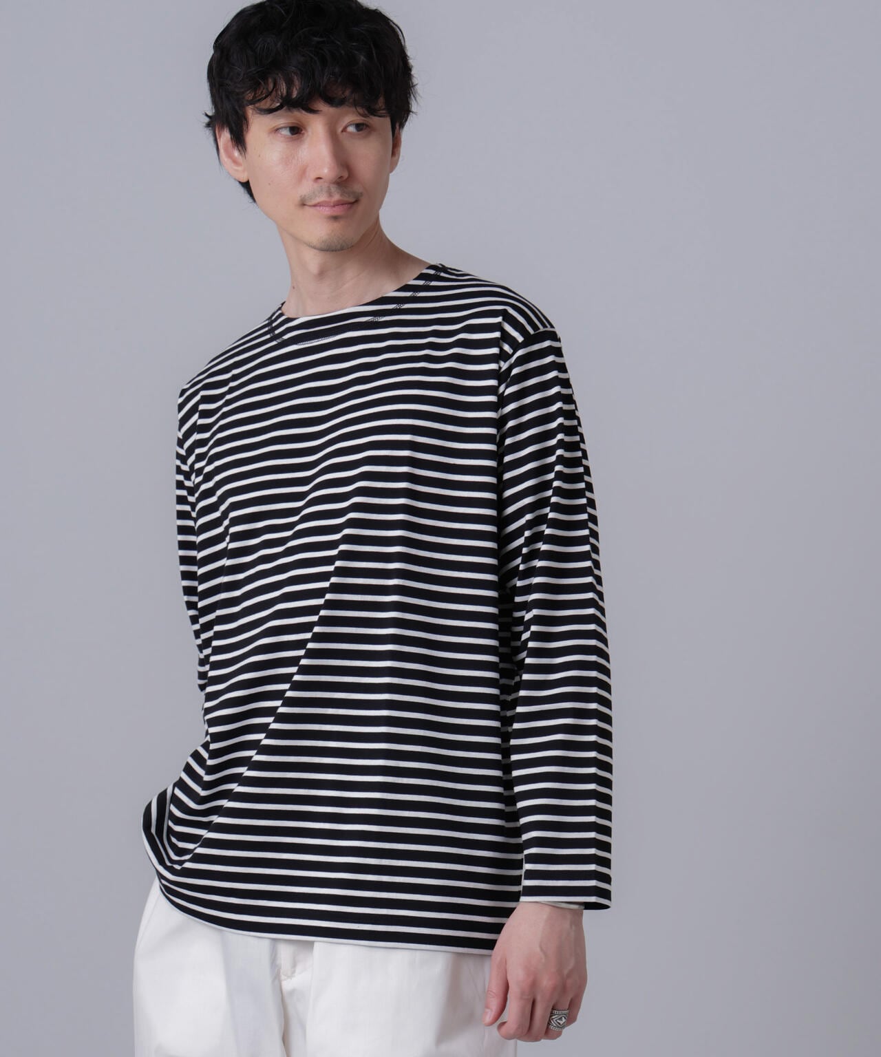「NJ/CLUB」HOMESTOCKボーダーボートネックTシャツ 6684223201