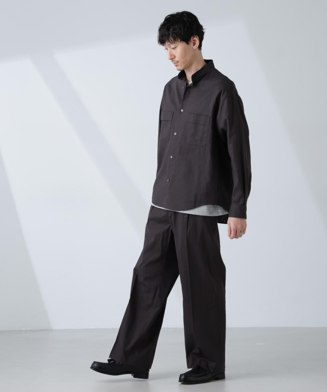 「BELGIUM LINEN FABRICS」リネンコットンストレートパンツ(セットアップ可) 6685127221
