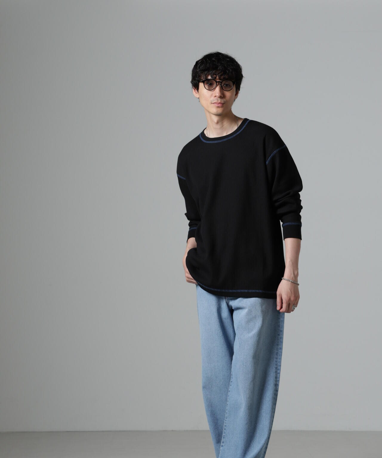 ステッチワッフルTシャツ 長袖 6724223240