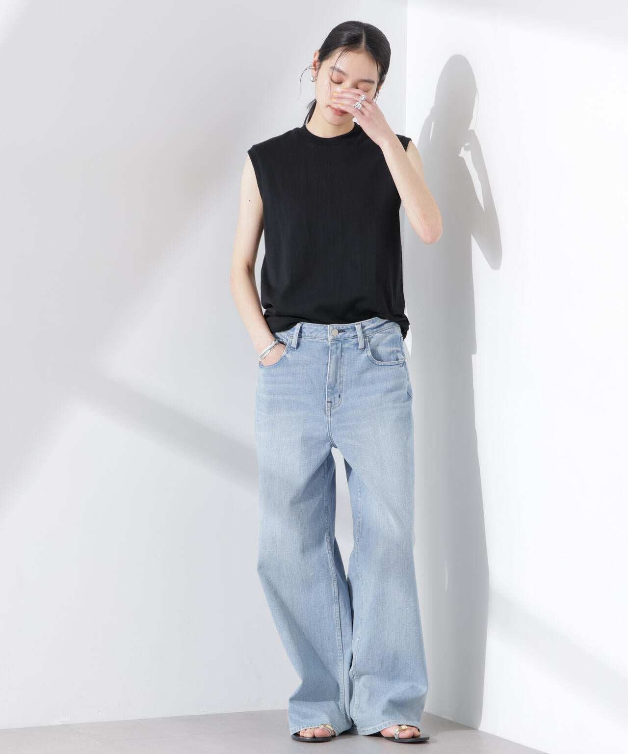 Hanes/1P T-SHIRTS KURO スリーブレスTシャツ 6715124013