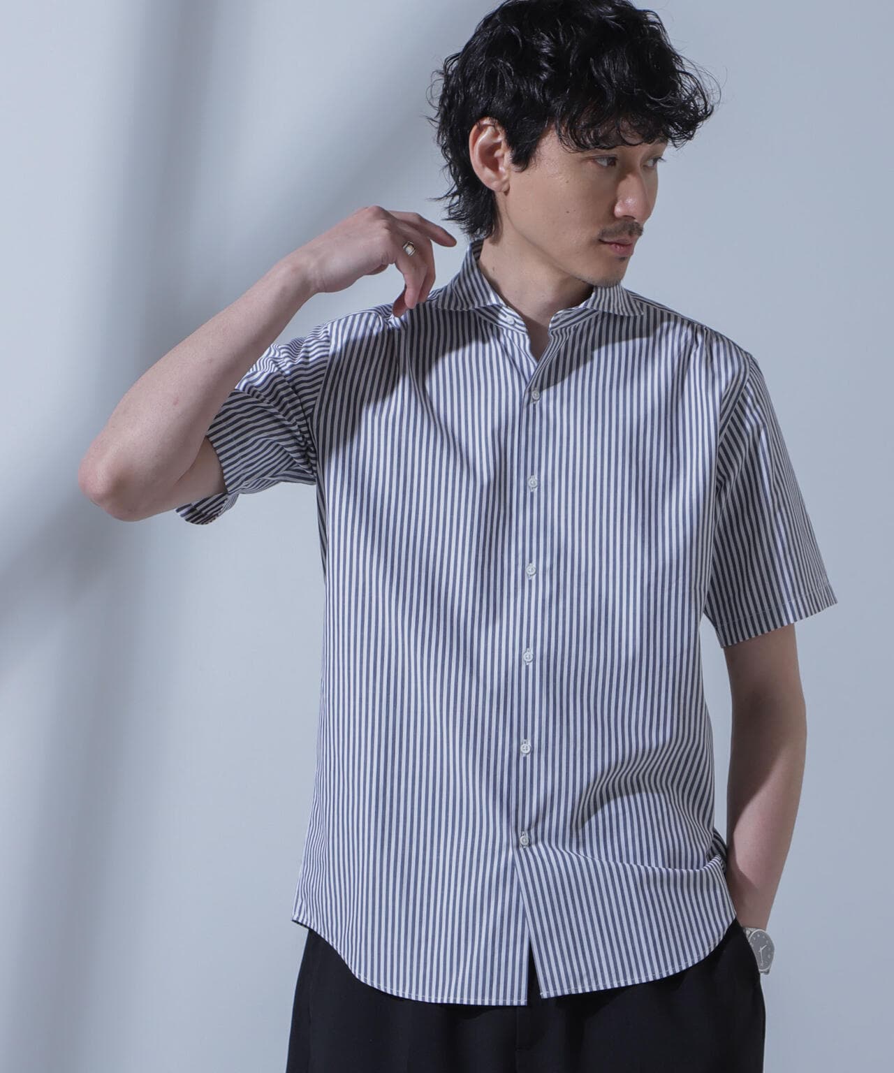 「N SHIRTS」AntiSoaked(R)汗染み防止ホリゾンタルカラーシャツ半袖 6684121209
