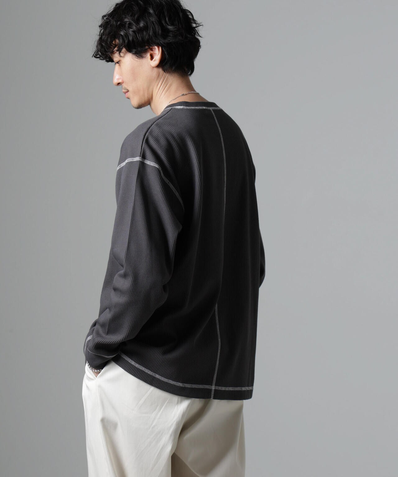 ステッチワッフルTシャツ 長袖 6724223240