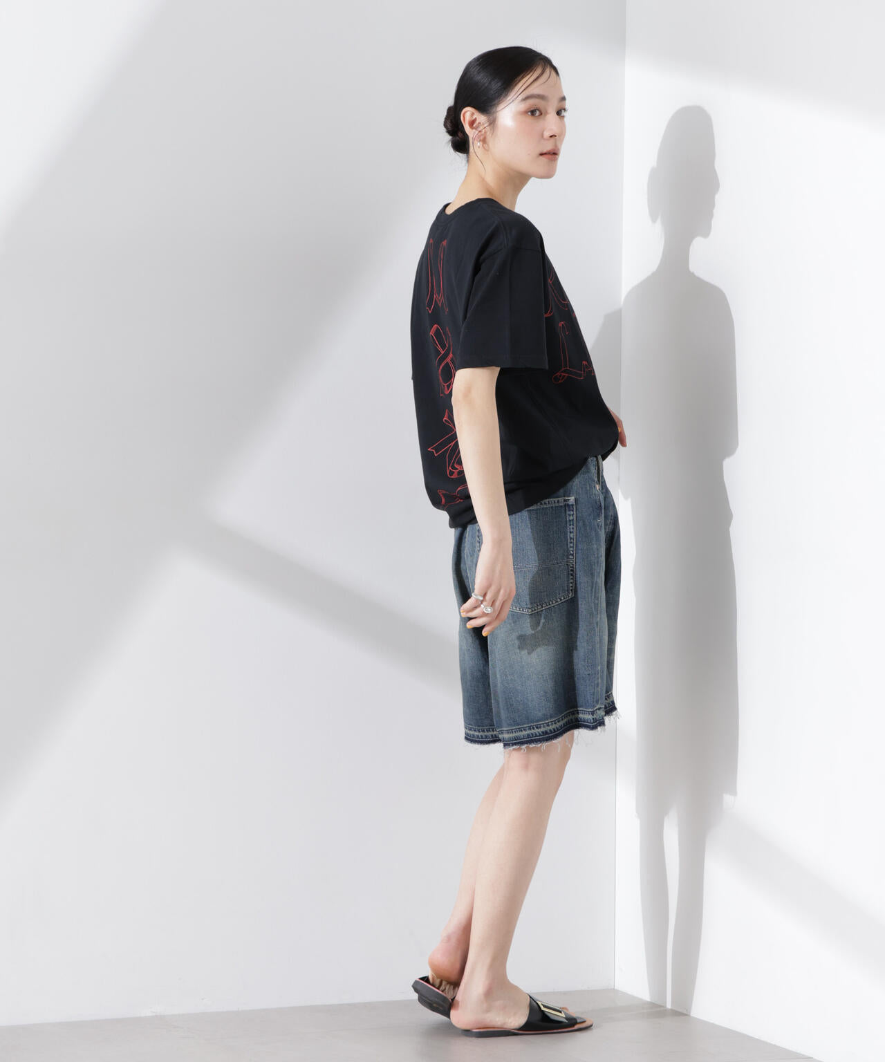 RhodolirioN/5Pockets Huge Shorts - Denim 6715128002