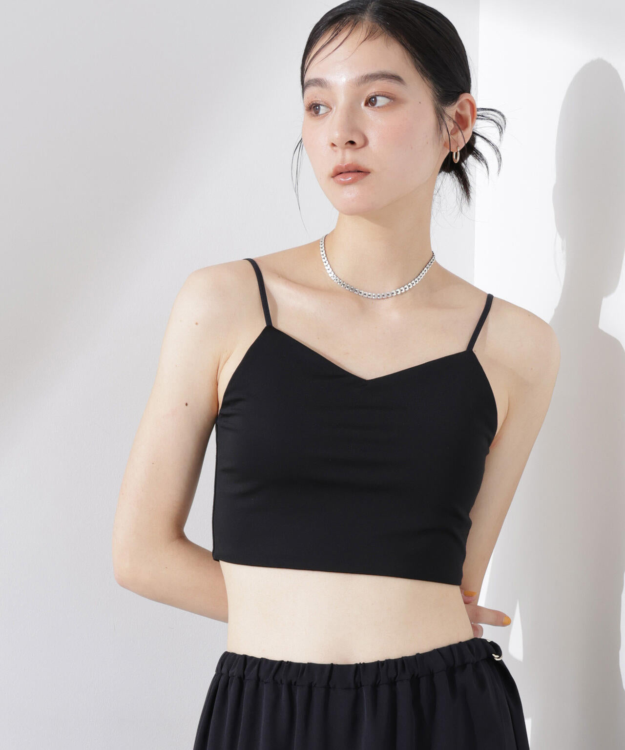 ストレッチポンチカップ付きブラトップキャミソール 6695124317