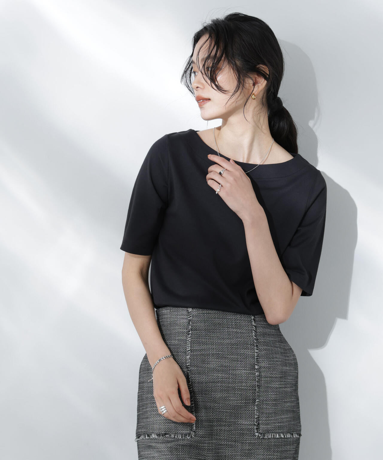 Anti Soaked(R) 汗染み防止ボートネックTシャツ 6695124303
