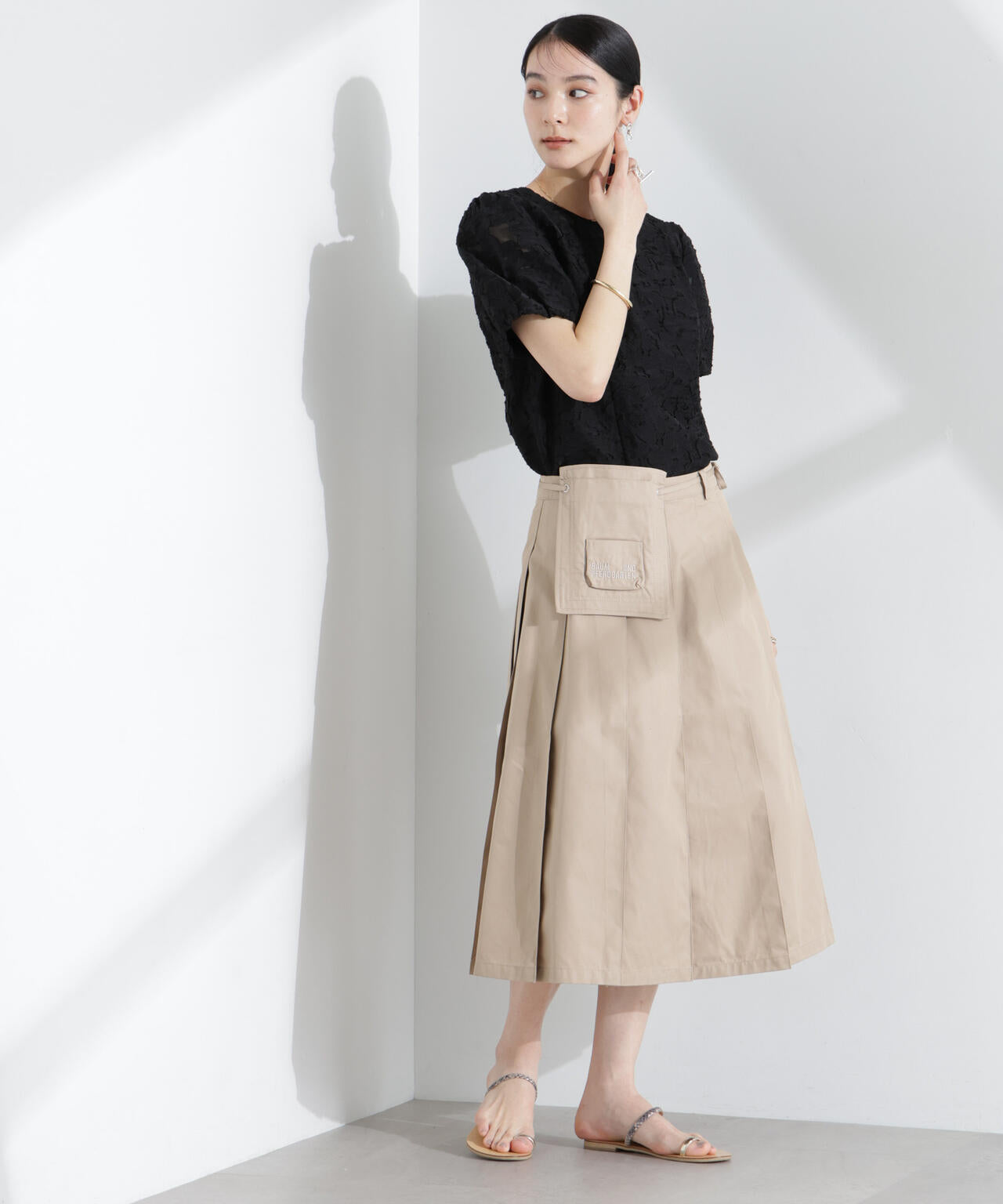 BAUM UND PFERDGARTEN/Heavy Cotton プリーツスカート 6715130009