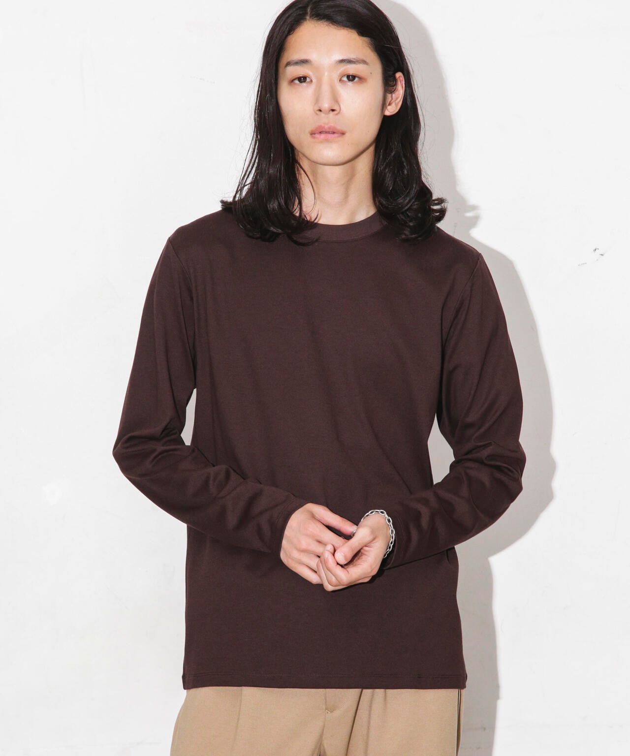 Anti Soaked 汗染み防止 クルーネックTシャツ長袖 6684123208