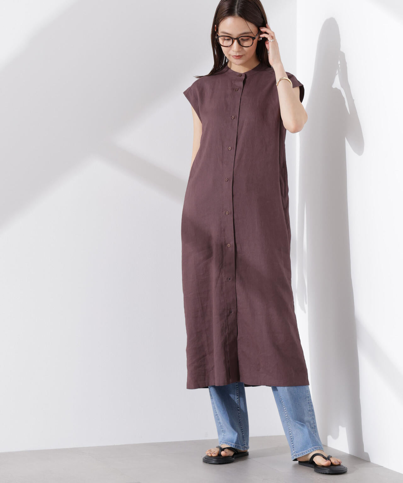 Anti Smell Linen フレンチスリーブワンピース 6735119314