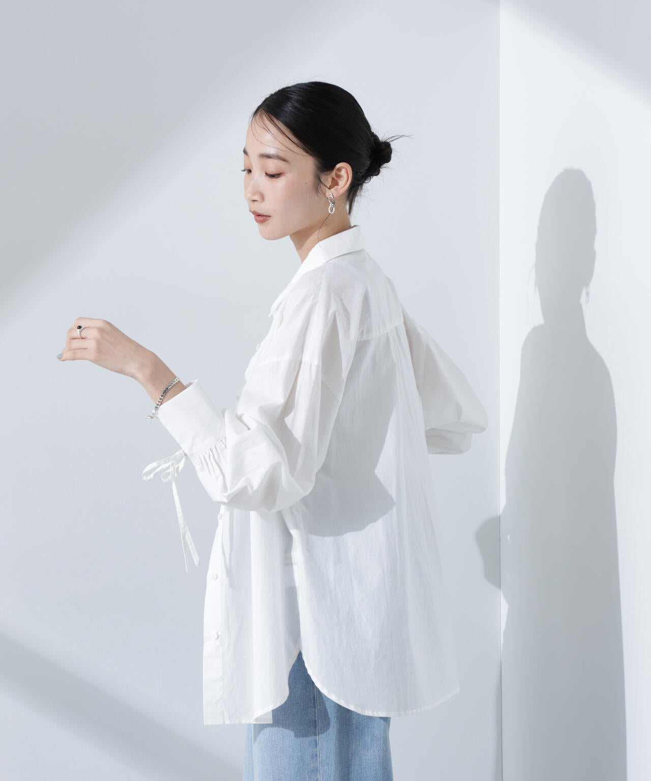 リボンスリーブシャツ 6735120312