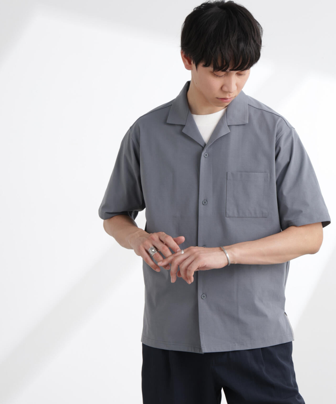 ドライジャージーオープンカラーシャツ 半袖(セットアップ可) 6725121216