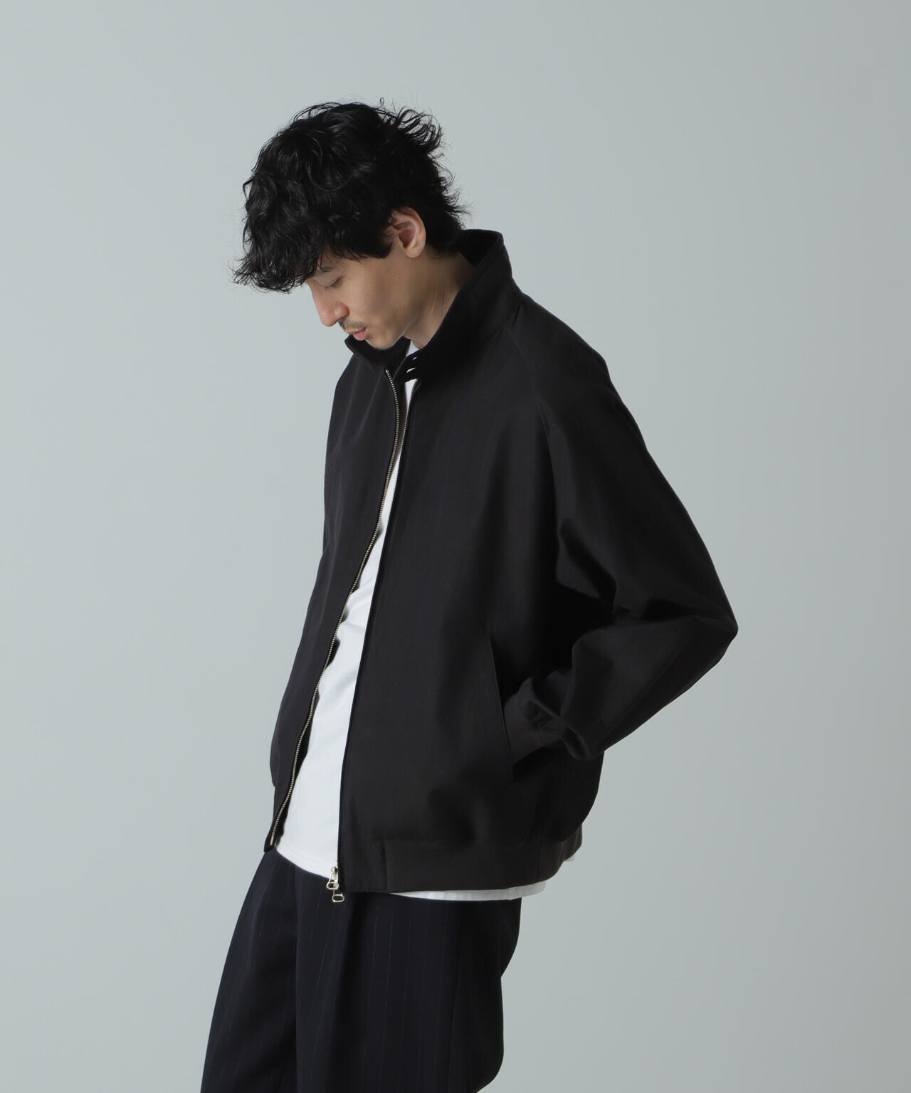 AB.コットンラミー ネップシャンブレーハリトンジャケット 6684112228