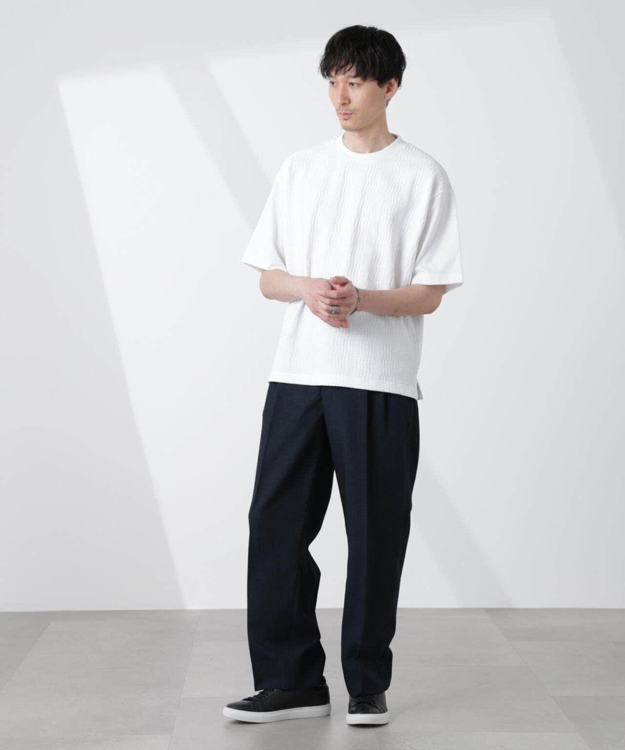 テックリネンリラックスタックテーパードパンツ 6725127217
