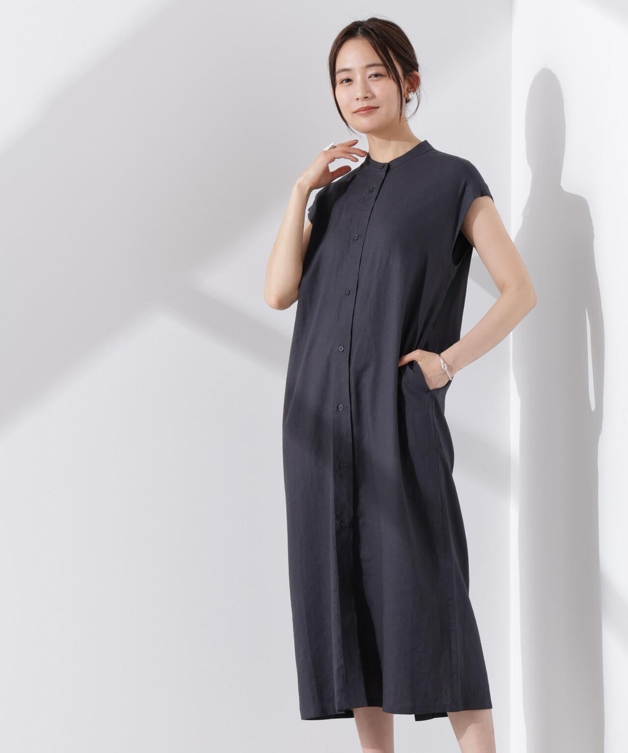 Anti Smell Linen フレンチスリーブワンピース 6735119314