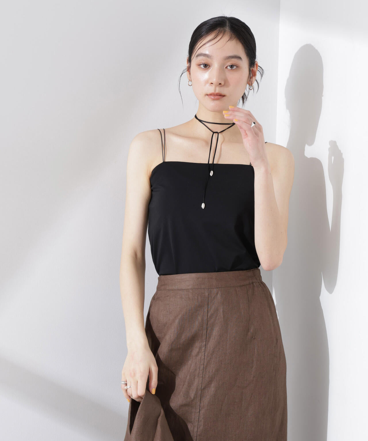ストレッチポンチカップ付きベアトップキャミソール 6695124316