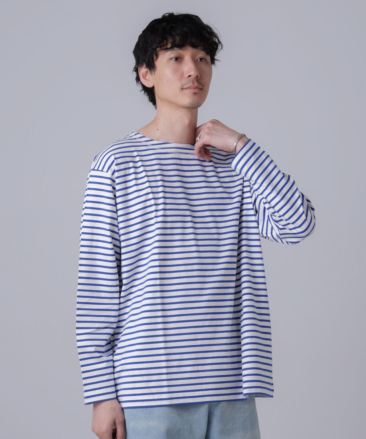 「NJ/CLUB」HOMESTOCKボーダーボートネックTシャツ 6684223201