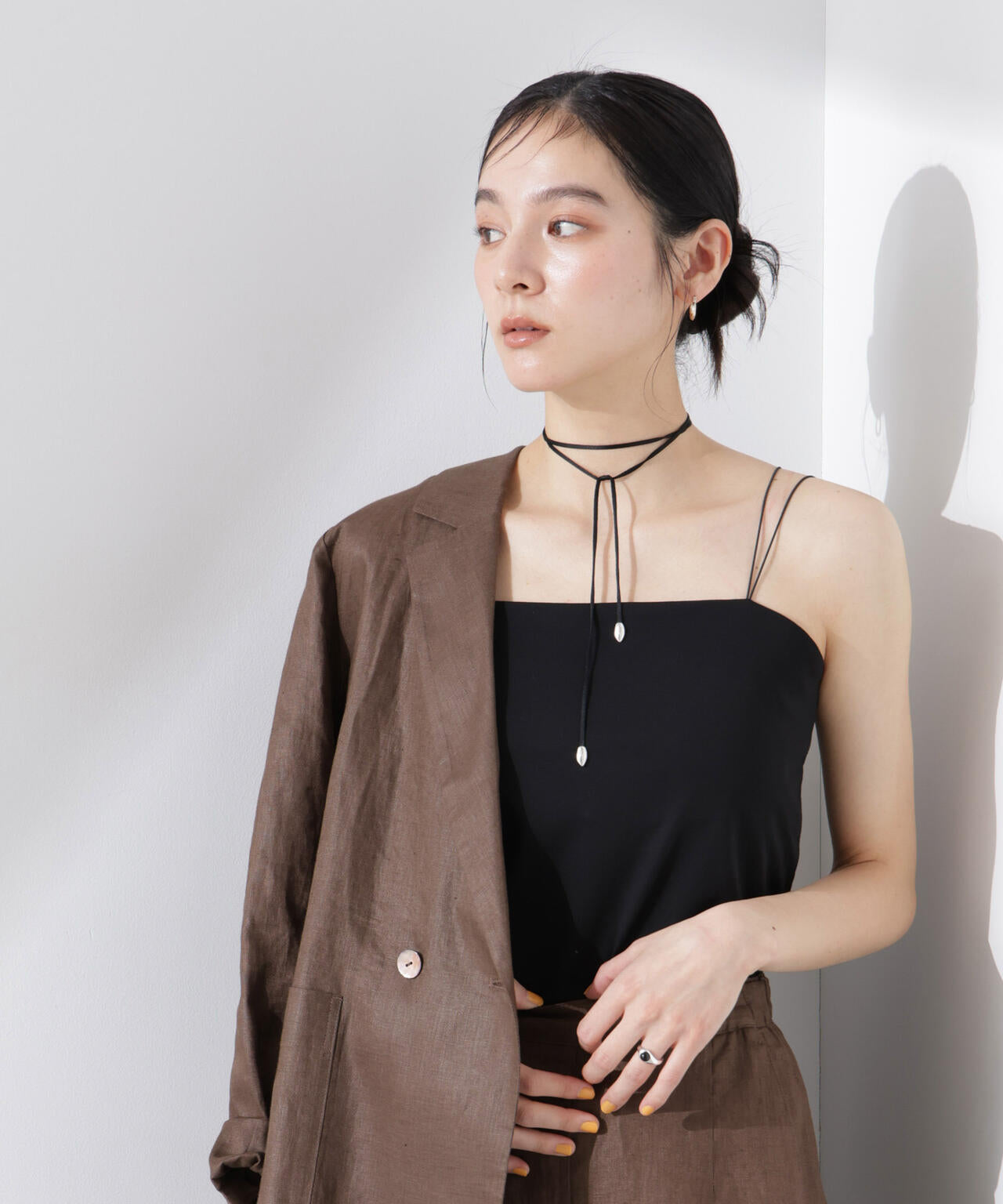 ストレッチポンチカップ付きベアトップキャミソール 6695124316