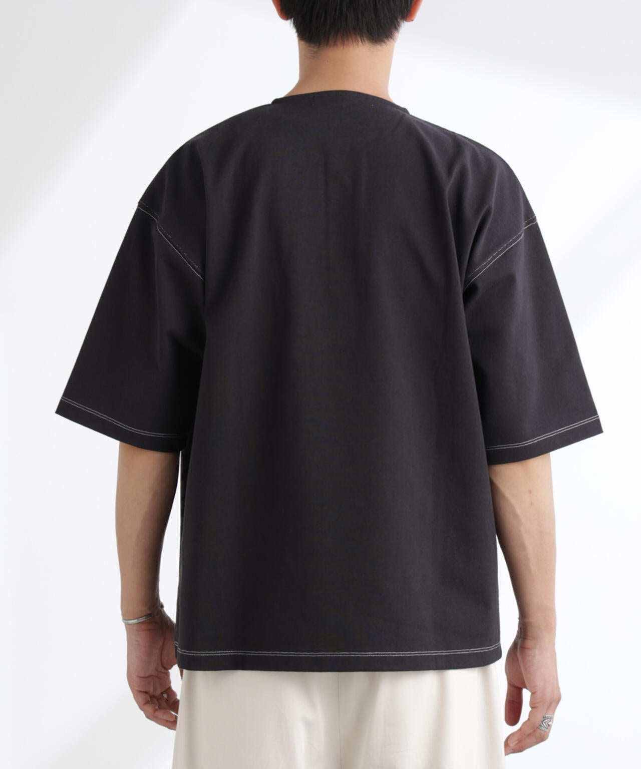 ヘビーオンスワイドヘンリーネックTシャツ 半袖 6725124227