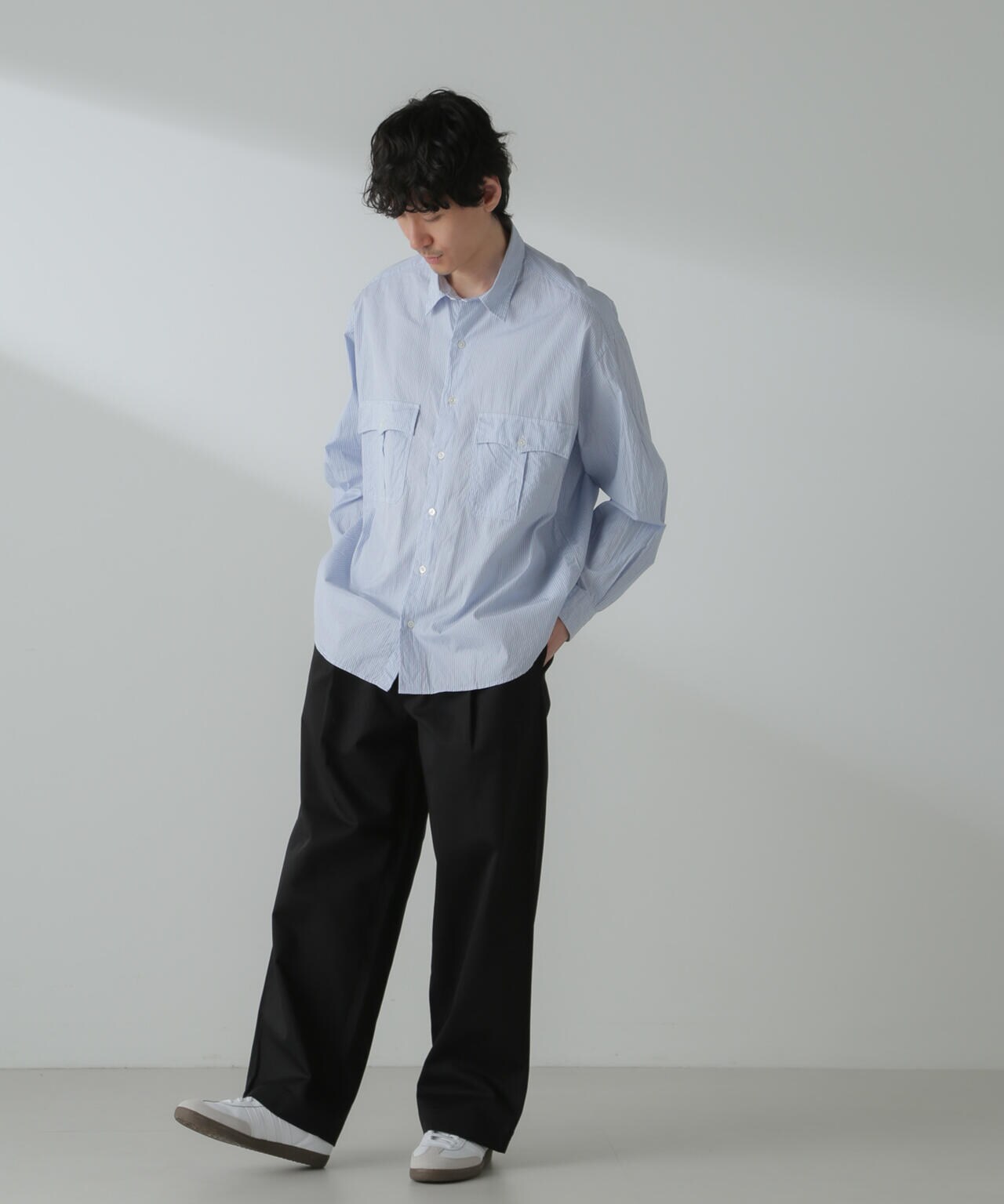 PORTER CLASSIC/ROLL UP STRIPE SHIRT 6704120089