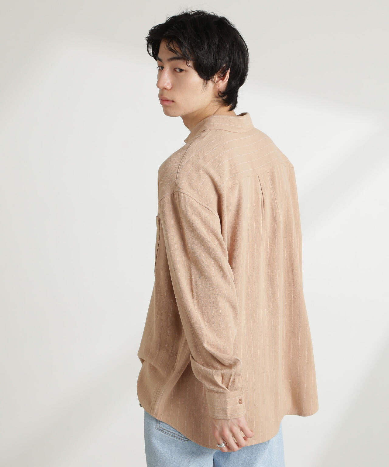 WEB限定/ピンストライプレギュラーカラーシャツ 長袖 6725120209