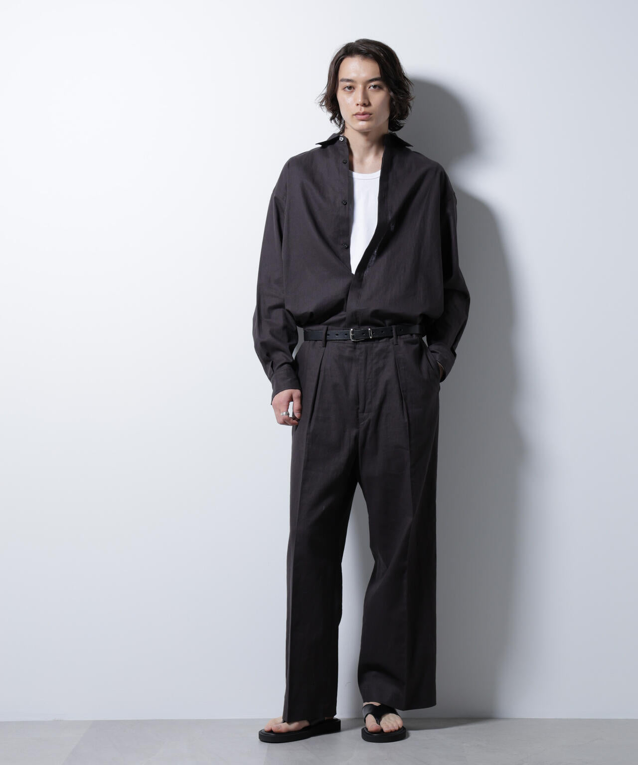「BELGIUM LINEN FABRICS」リネンコットンストレートパンツ(セットアップ可) 6685127221
