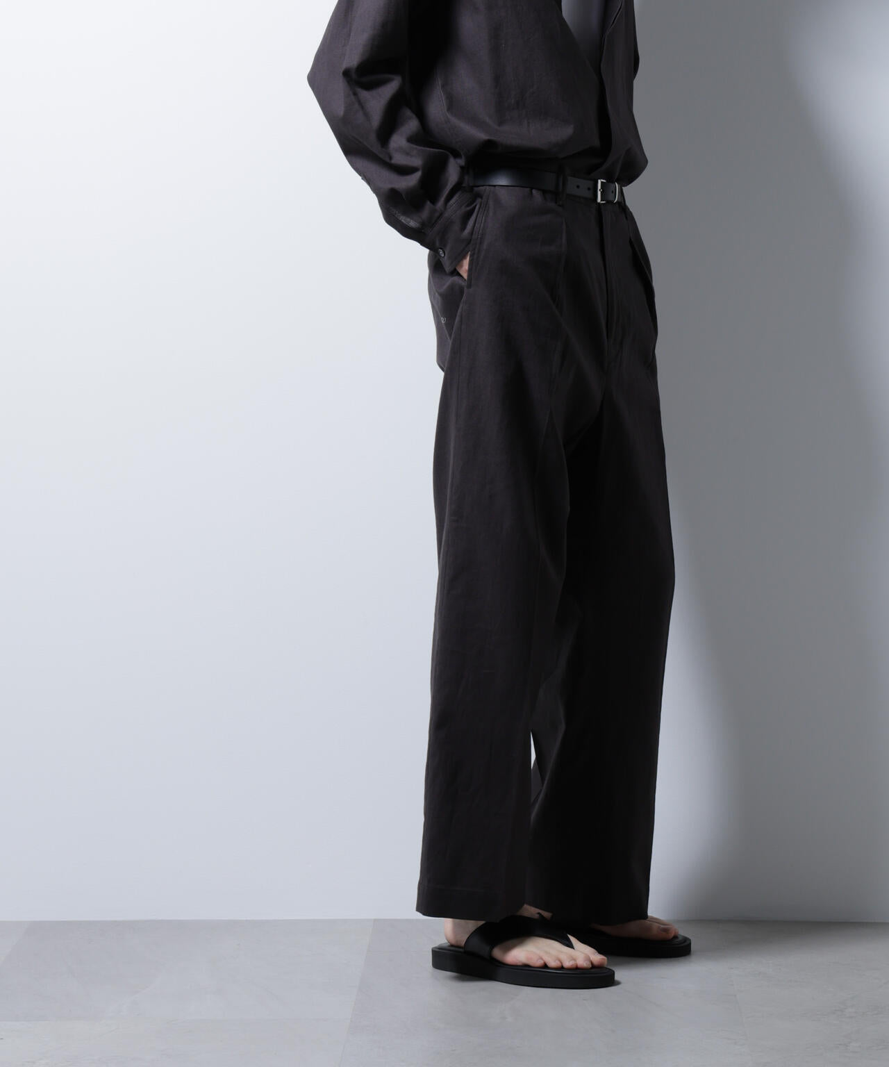 「BELGIUM LINEN FABRICS」リネンコットンストレートパンツ(セットアップ可) 6685127221