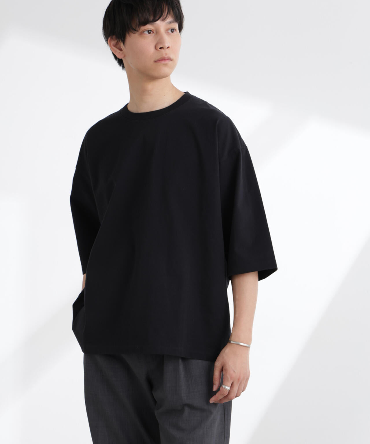ルーズフィットワイドスリーブTシャツ 7分袖 6725124224