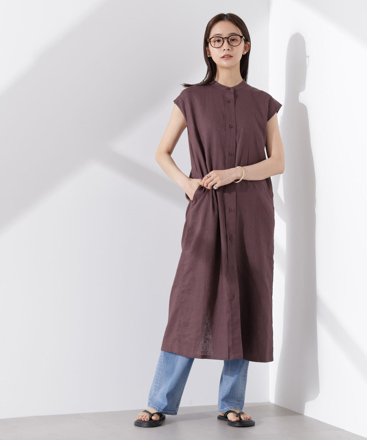 Anti Smell Linen フレンチスリーブワンピース 6735119314
