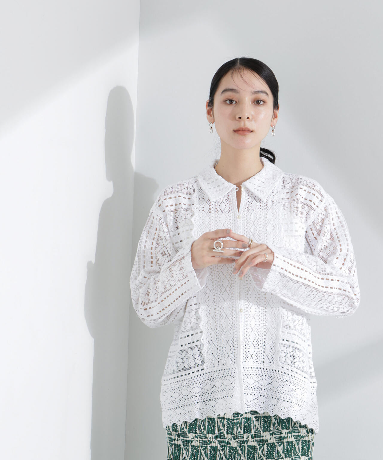 Sara mallika/COTTON BORDER LACE TOP 6715120033