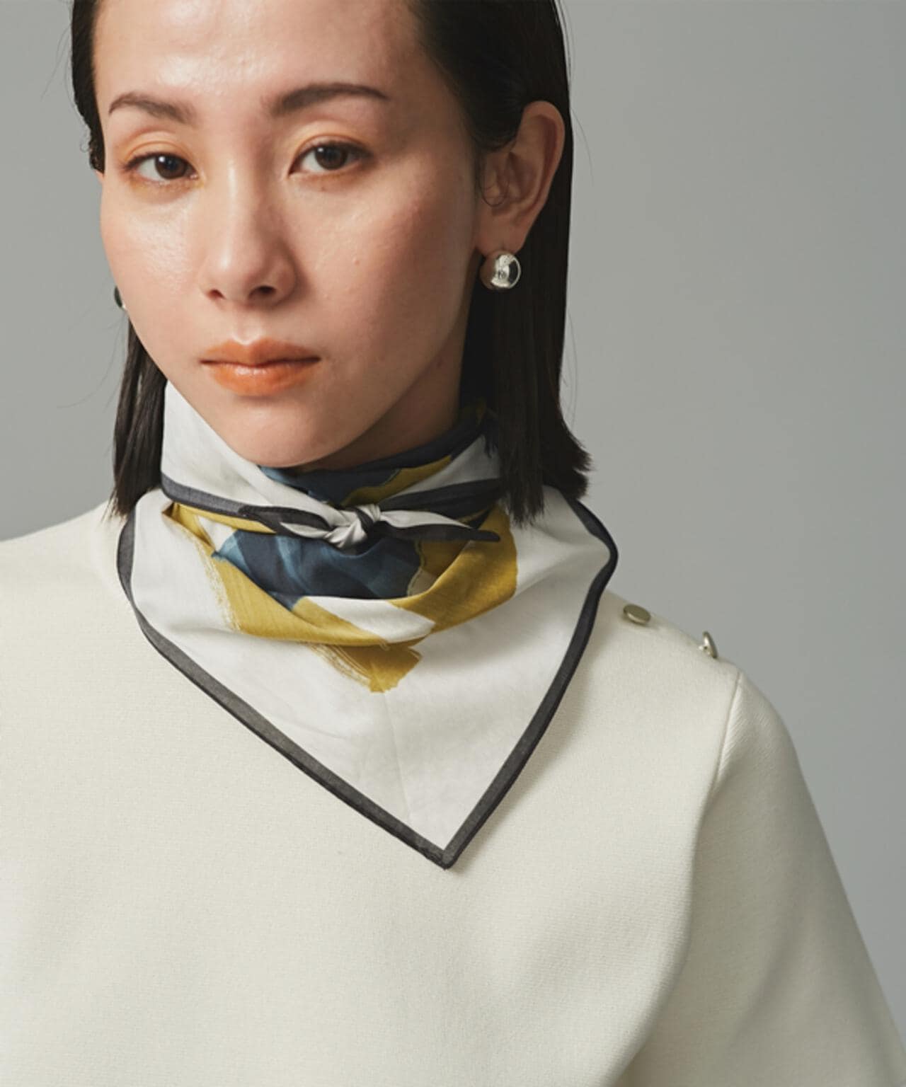 fratelli luigi/別注 シルクコットン トライアングルスカーフ 6713141067