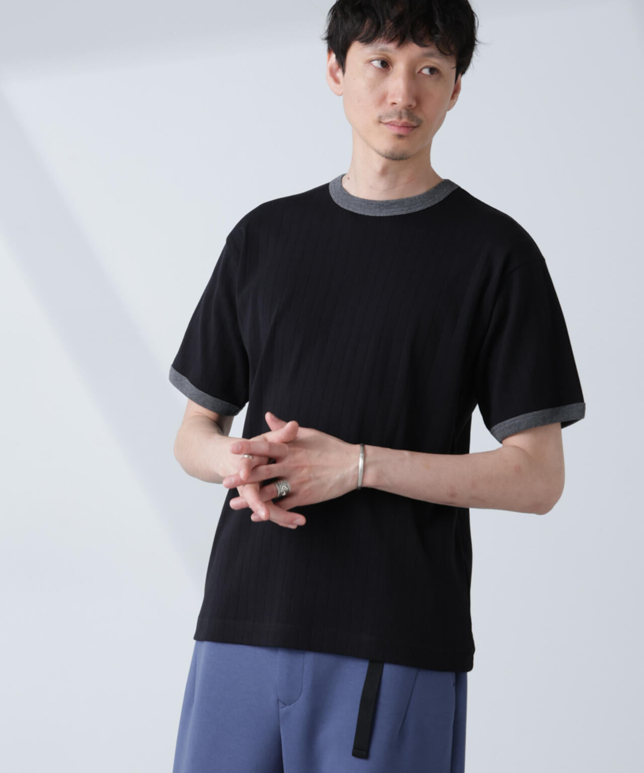 「NJ/CLUB」 針抜きリンガーTシャツ 6685124226