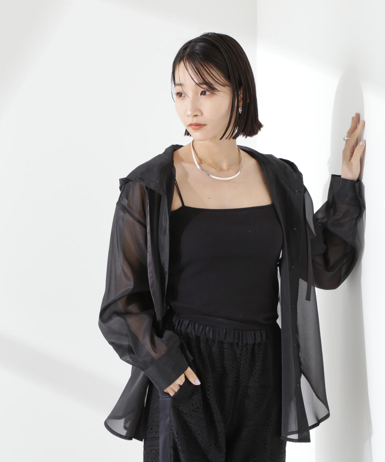 シアーフードシャツ 6735120316