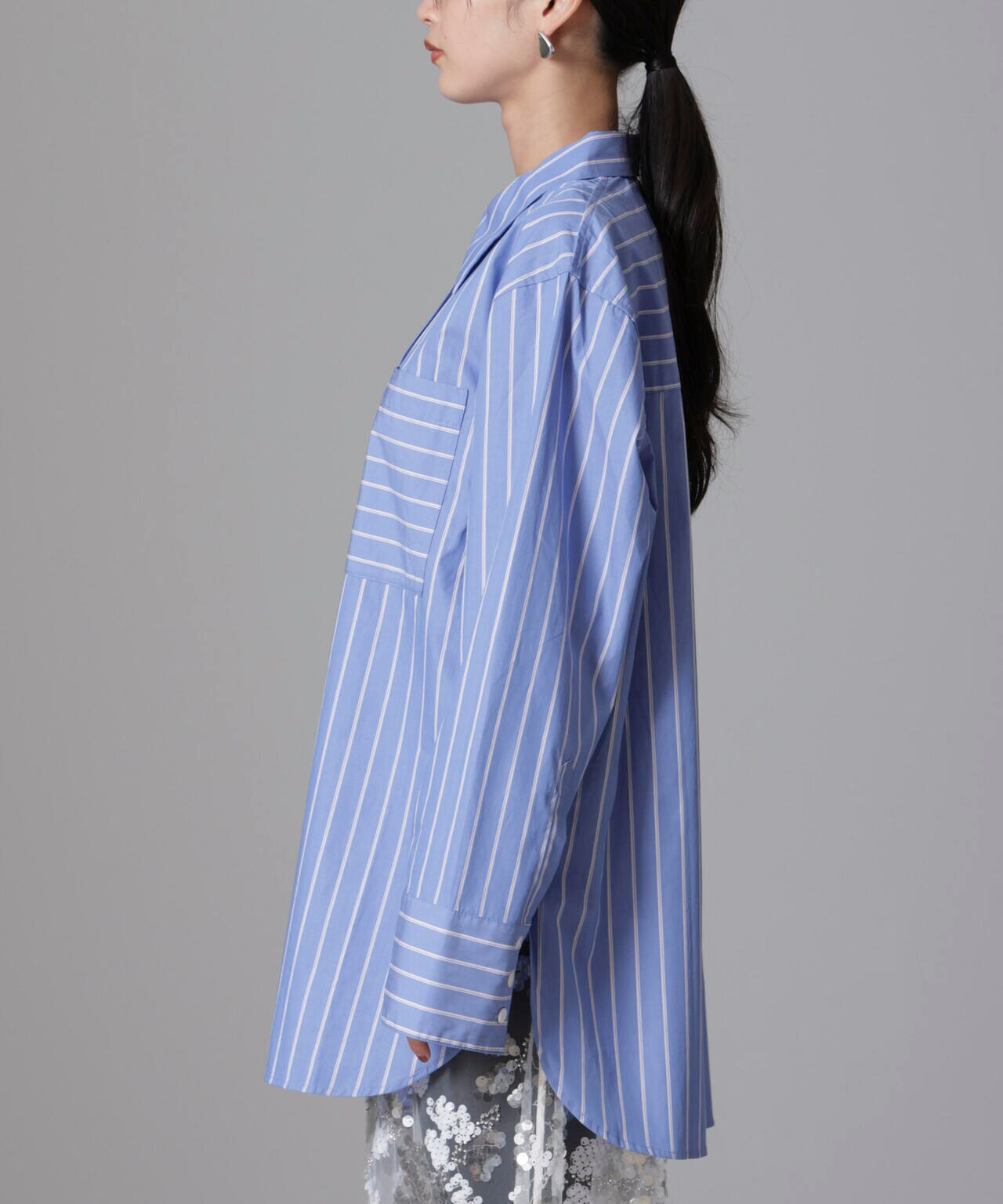 Baum und Pferdgarten/Striped Cotton Poplin シャツ 6714220012