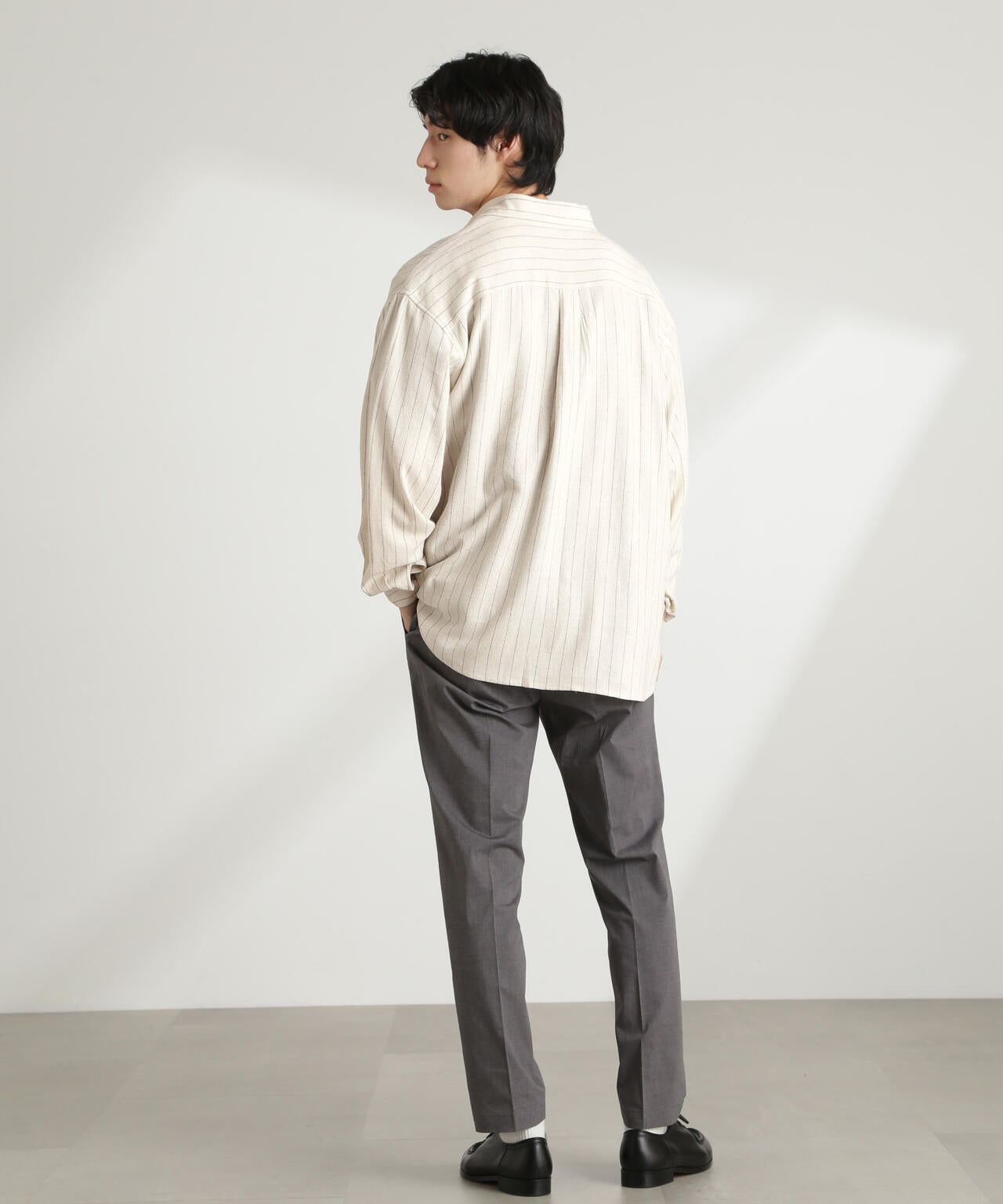 WEB限定/ピンストライプレギュラーカラーシャツ 長袖 6725120209