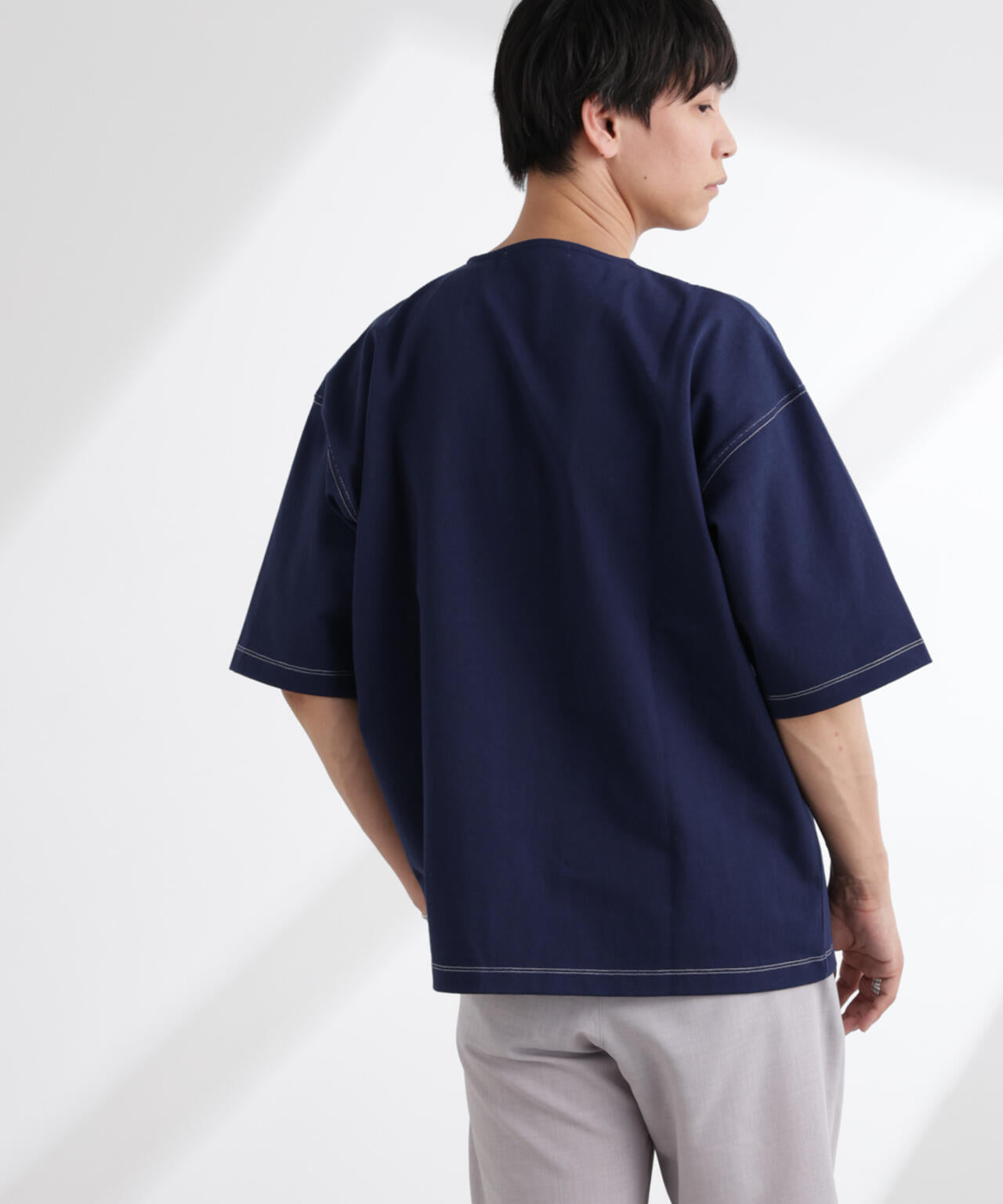 ヘビーオンスワイドヘンリーネックTシャツ 半袖 6725124227